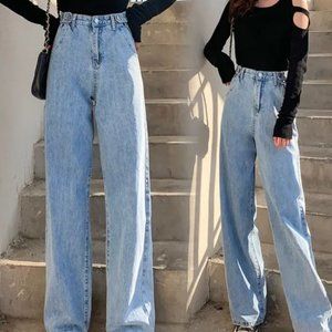 wide leg denim jeans